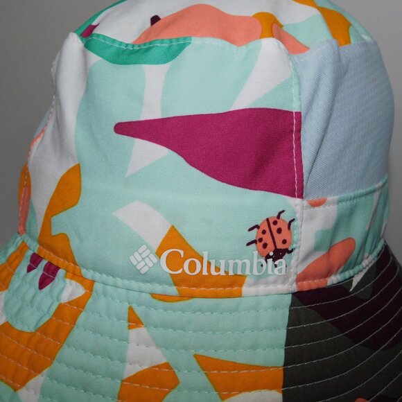 Columbia Youth o/s Multicolor Floral Ladybug sun protection beach Bucket hat - Picture 3 of 11